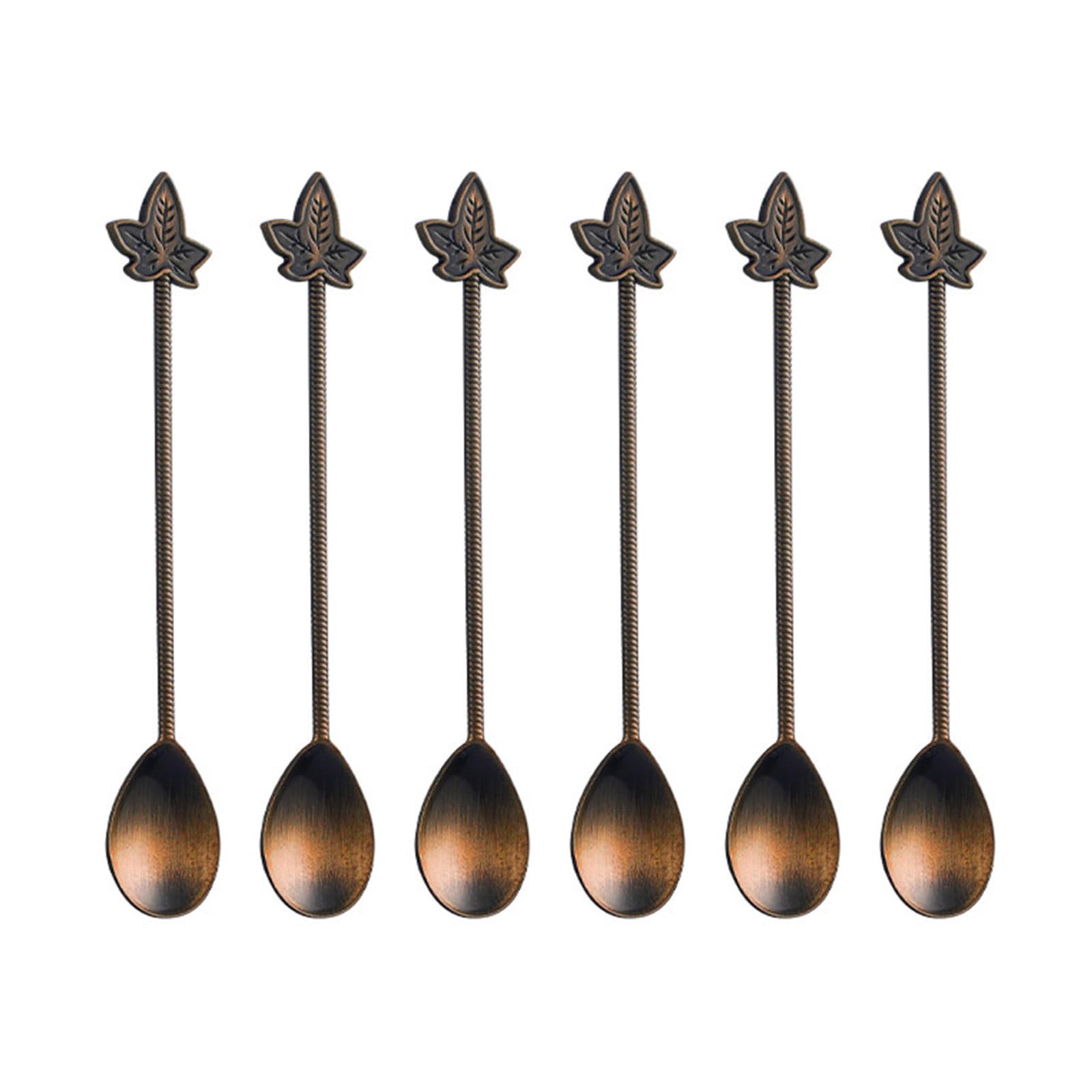Tsophreniq Of 6 Kirsite Stirring Spoons Highlighting Elegant Pattern Ideal for Coffee Tisane and Dessert Use Home Deck Spoon