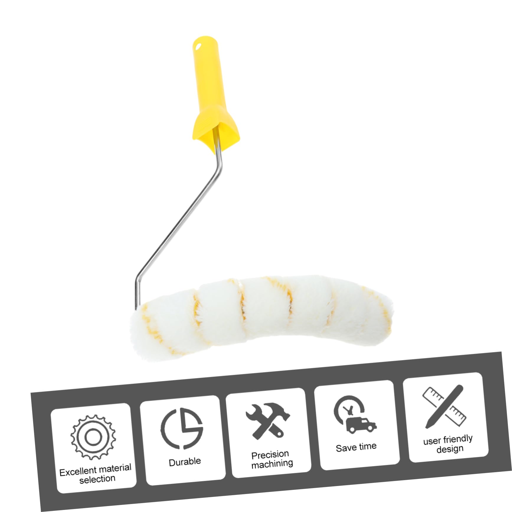 2St Rohrbürste rundbürste autopinsel Farbauftragbürste Malwerkzeug für Rohre Malerwerkzeug für Rohre Glanzwalze Walzenfarbe Malerrolle Arc-Malwalze Walzenbürste Plastik Yellow DOITOOL