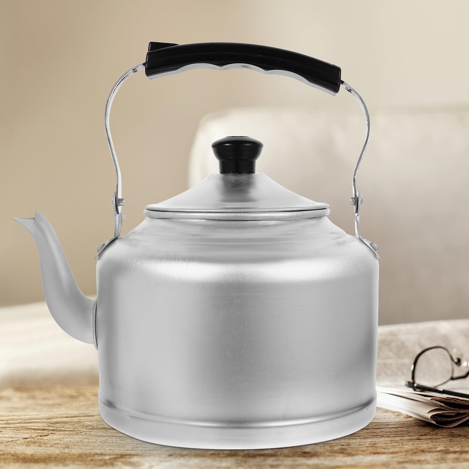 Bouilloire En Aluminium 5,5 Litres - Pour Cuisinière à Induction Et Gaz - Design Classique Avec Anse