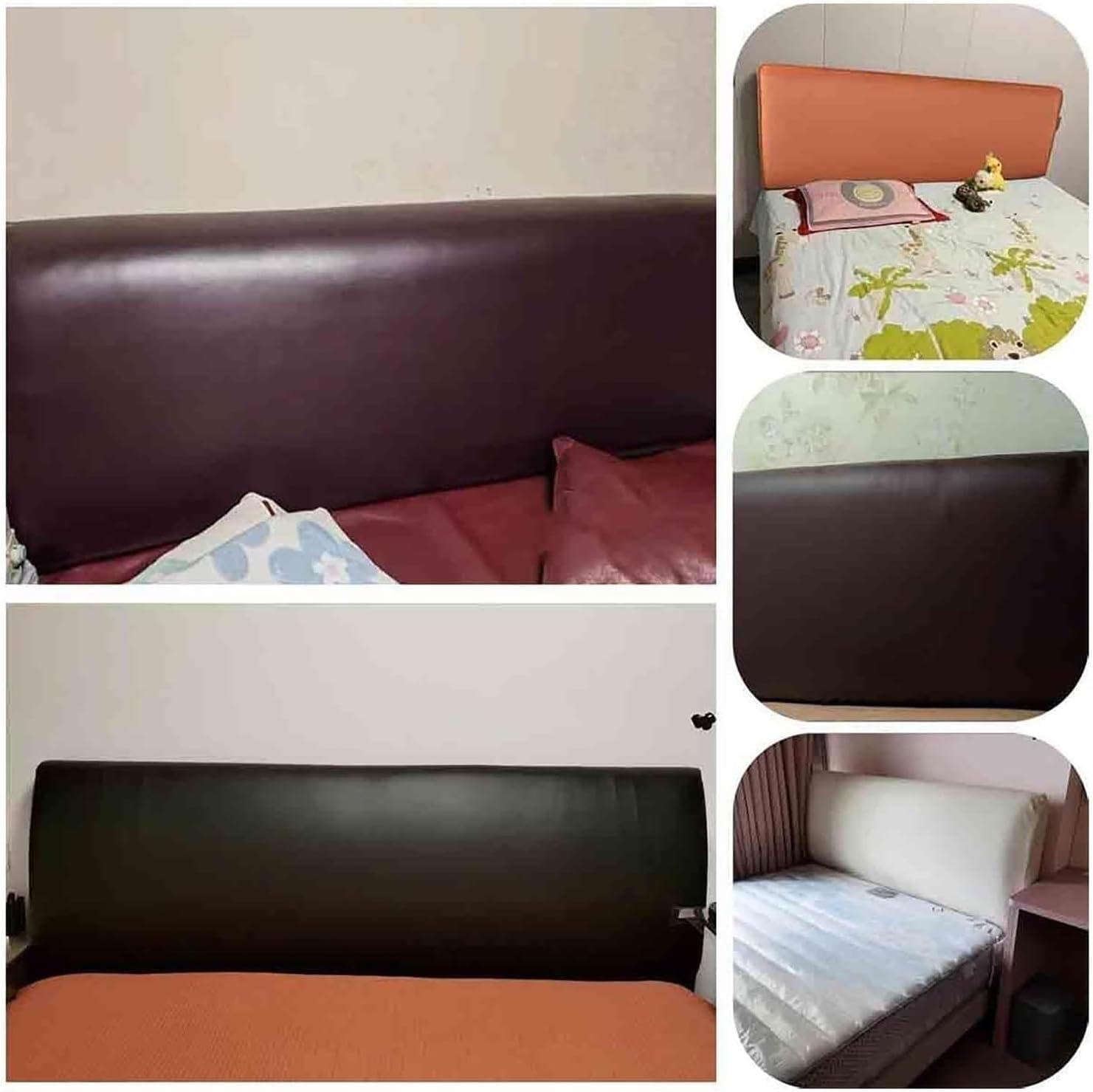 Copri testiera elasticizzato impermeabile - Custodia protettiva antipolvere for camera da letto(Orange,170-190CM/67-75in)