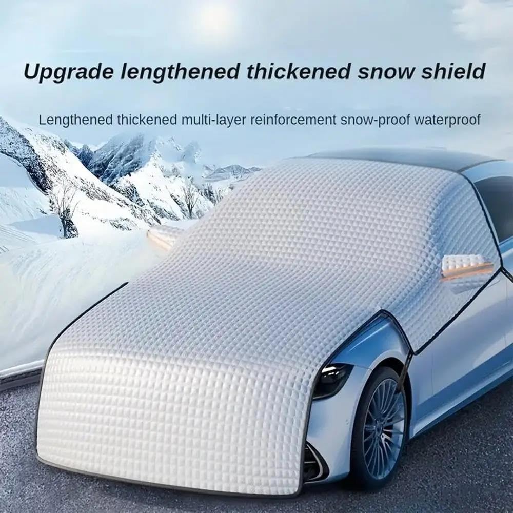 Protection Pare-Brise Avant Couverture Neige Pare-Brise Voiture Couverture Neige Capot Moteur Automatique d'hiver avec Protection Tête Voiture avec Bande Réfléchissante avec Couverture
