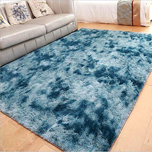 XINYUKEJI-Alfombra de Dormitorio, alfombras Circulares Muy Suaves, alfombras para Sala de Estar, hogar, alformbras acogedoras y peludas, alfombras Decorativas, (Azul Marino, 120 x 160 cm)