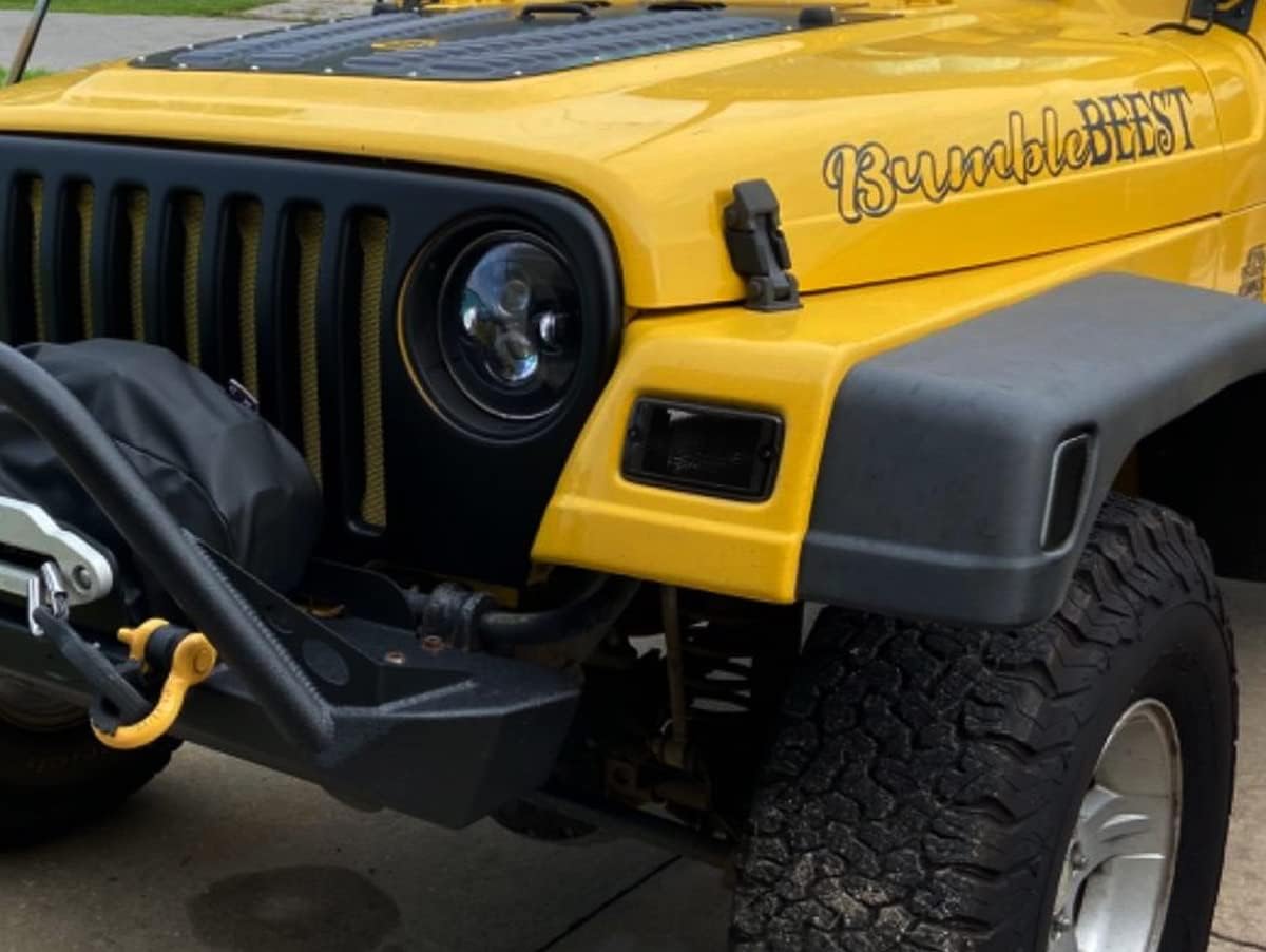 iJDMTOY OE-Spec Smoked Lens Front Bumper Turn Signal Light Housing Assemblies, Compatible with Jeep 1997-2006 Wrangler TJ, Replace OEM Amber/Yellow Lamps