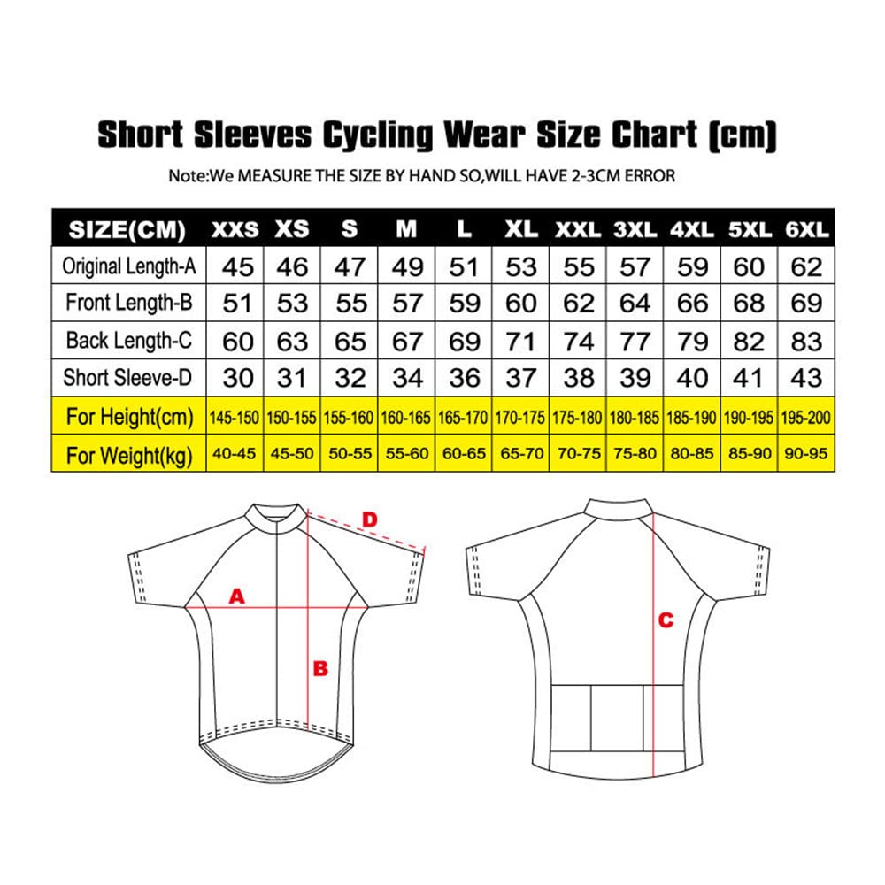 Chickwin Maillot de Cyclisme Homme Manche Courte, Maillot Velo de Route avec Fermeture Éclair Jersey Cyclisme Élastique Respirant Séchage Rapide Vêtements Été Tee Shirt