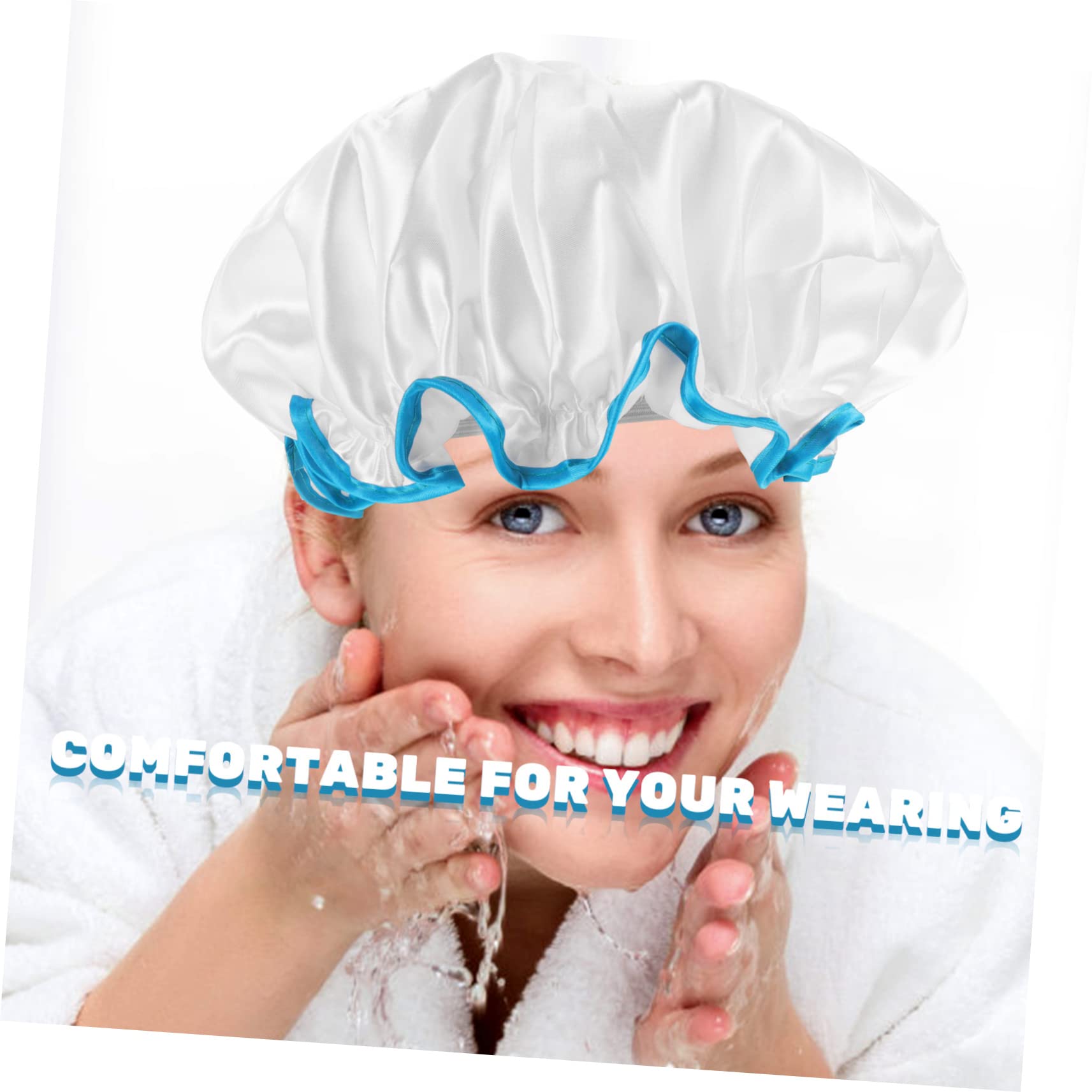 Healeved 8stücke Wiederverwendbare Duschhaube Wasserdichte Elastische Badekappen Für Damen Und Für Make-up Und Lagige Satin-badekappen