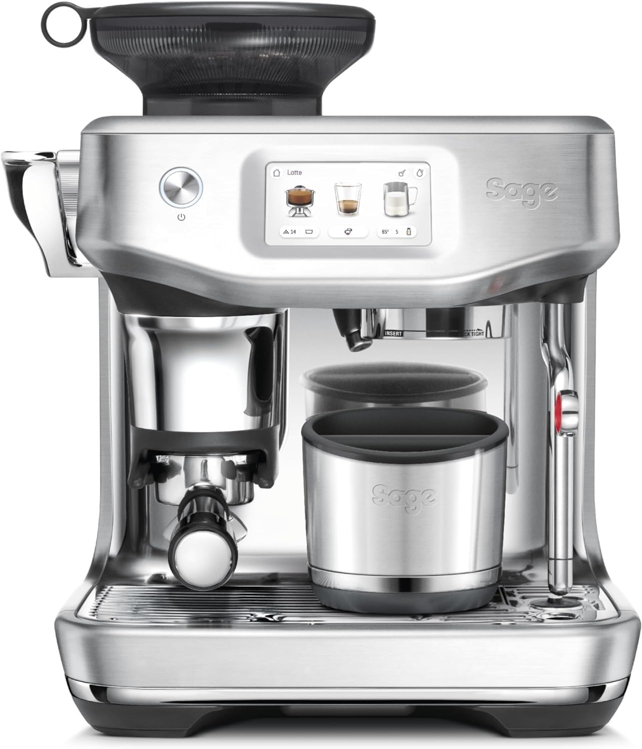 Sage - The Barista Express Impress - Espressomachine met Handmatige Melkopschuimer en Geïntegreerde Molen - Instelbare Dosering, 25 Maalstanden - Geborsteld Roestvrij Staal