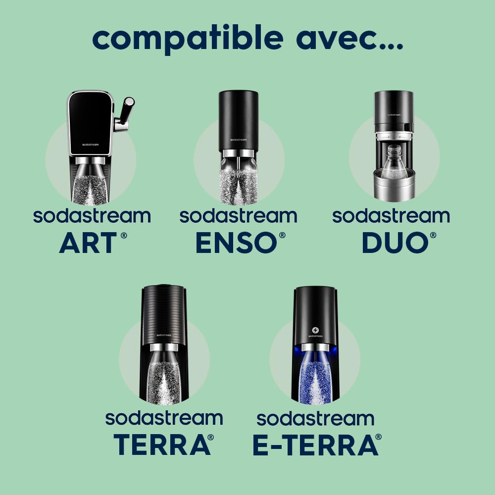sodastream Fizz & Go Easy Mix – Bouteille isotherme en acier inoxydable 0,9L, double paroi, conserve chaud ou froid jusqu’à 6h, compatible machines, vert menthe