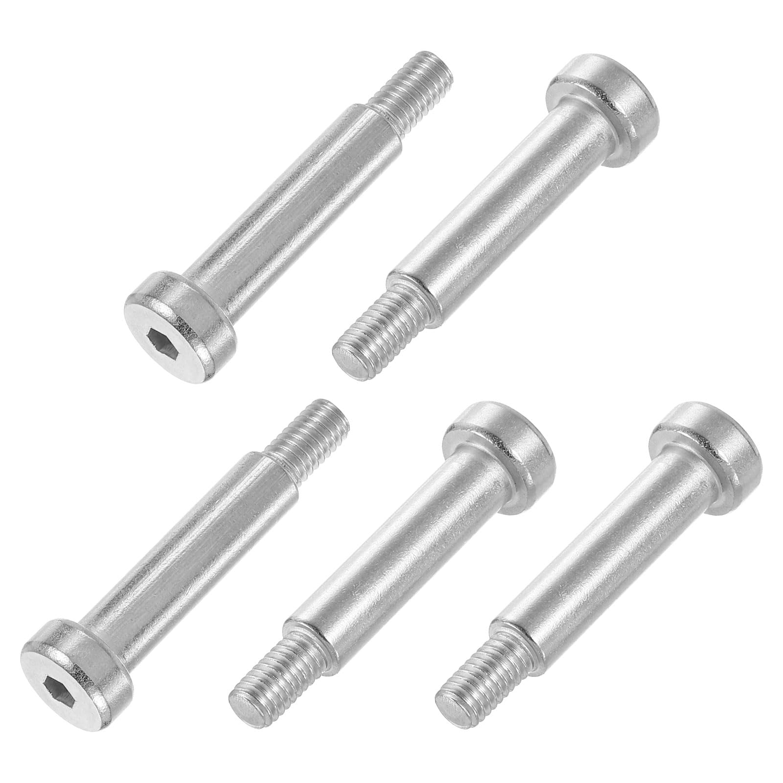 Photo 1 of uxcell 6Pcs 304 Stainless Steel Shoulder Bolt 8mm Shoulder Dia 30mm Shoulder Length M6 Thread Hex Socket Shoulder Bolts for Textile Hydraulic Injection Molding Machinery Industries