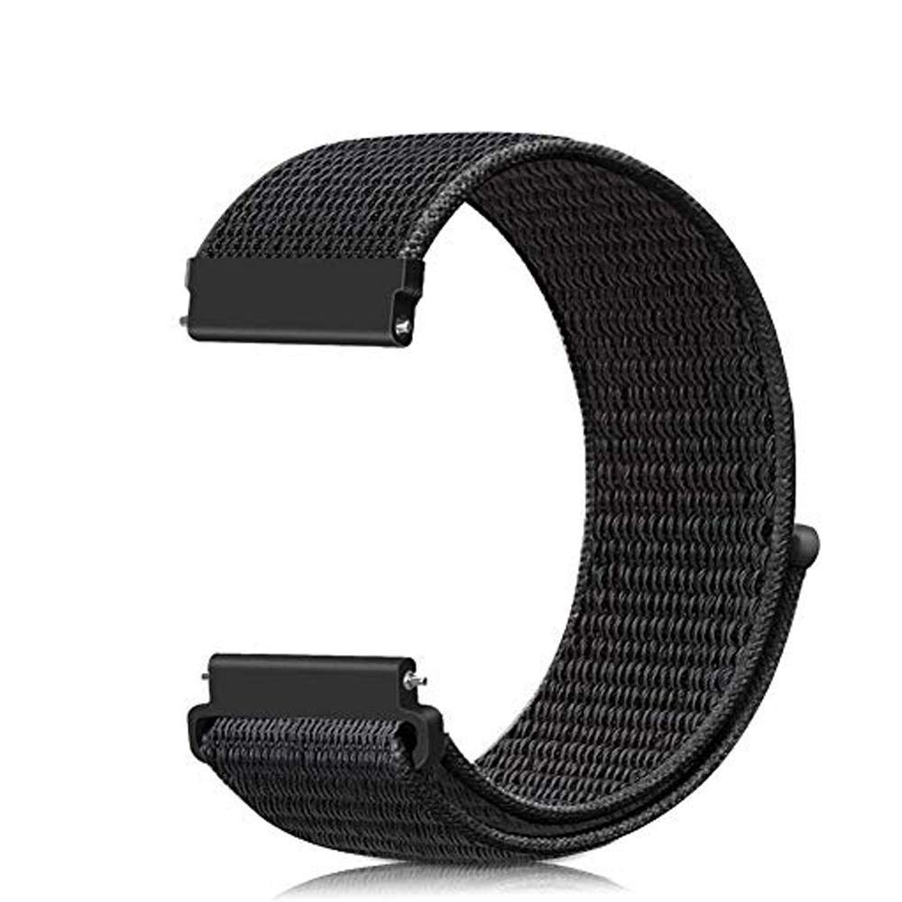 DIVERTS 20 MM Nylon Watch Strap Band Compatible for Samsung Galaxy Watch 4 40mm & 44mm Galaxy Watch 4 Classic - 46mm & 42mm Watch Strap - Quick Release (Black)