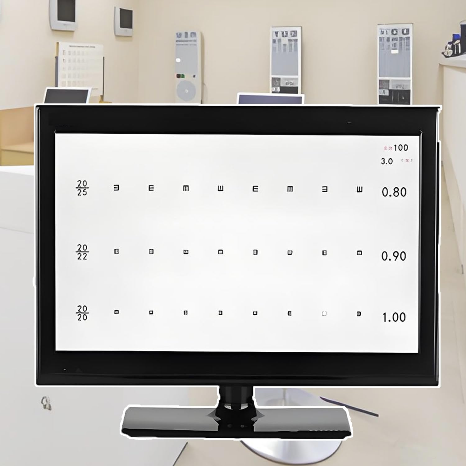 Led-Ophthalmischer Testmonitor,Elektronische Optische Sehtafeln,Digitale Sehtafeln Sehschärfemessung,Elektronischer Sehschärfetester mit Lcd-Display,für Krankenhäuser & Schulen 18.5in