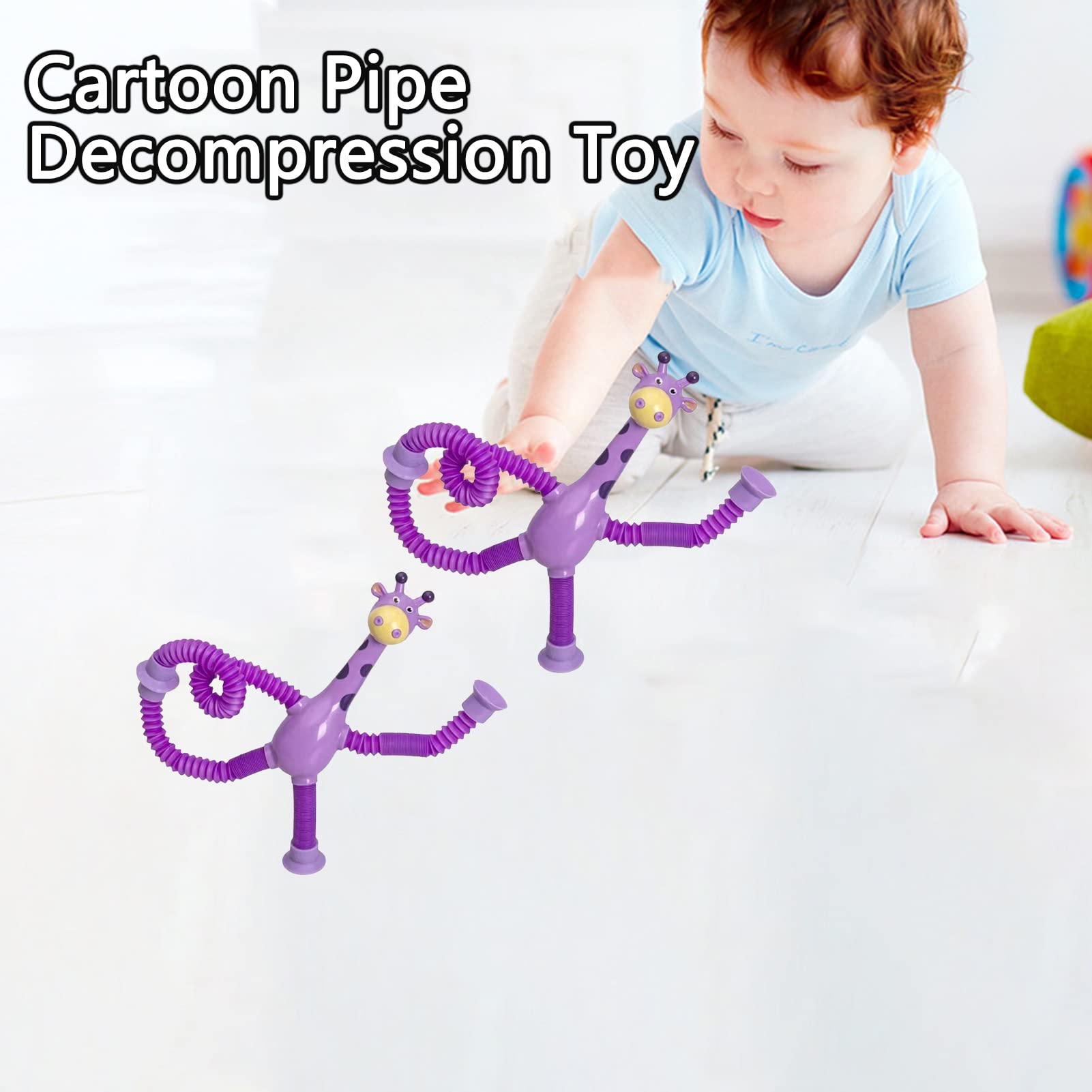 Leadrop Telescopische zuignap giraf speelgoed, cartoon telescopische pijp giraffe vormveranderende cartoon telescopische pijp giraffe, lichtgevende stretch buis giraffe speelgoed paars zonder licht Leadrop Telescopische zuignap giraf speelgoed, cartoon telescopische pijp giraffe vormveranderende cartoon telescopische pijp giraffe, lichtgevende stretch buis giraffe speelgoed paars zonder licht