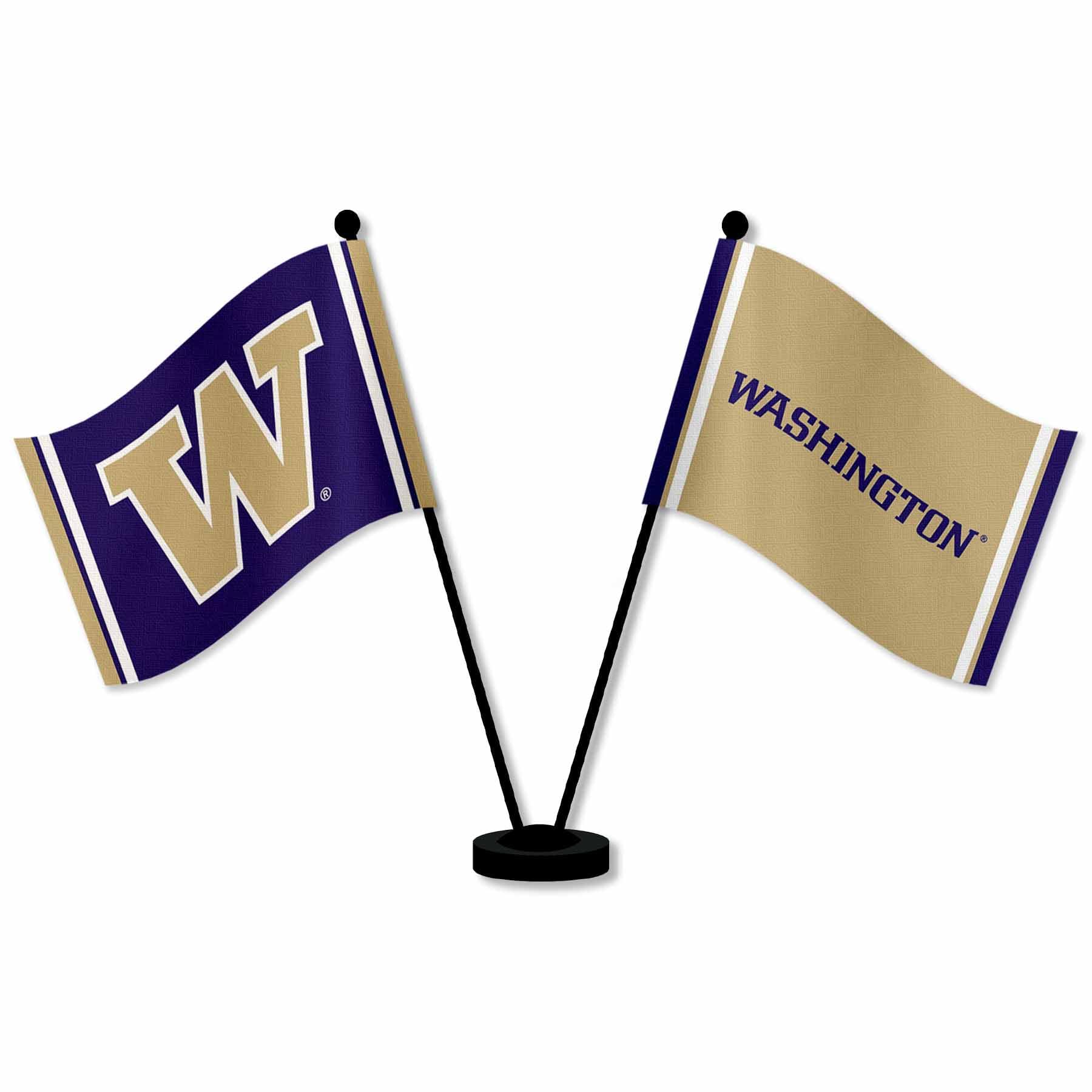 Drapeau de table Washington UW Huskies et drapeaux de bureau miniatures pour intérieur - 6