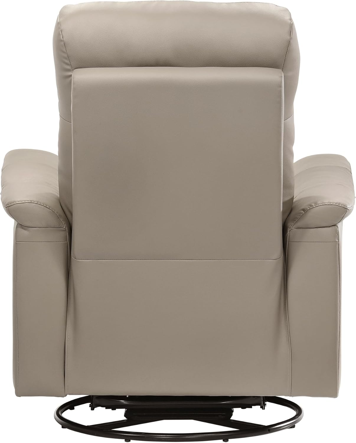 Lexicon Swivel Glider Recliner Chair, Comfy Nursery Glider, Top Grain Leather Match Recliner, Manual Reclining Chair for Living Room/Office/Apartment, Latte