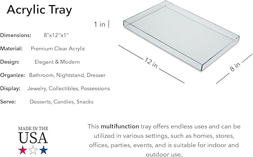 Miniatura 2 de Mirart Bandeja acrílica transparente 8 x 12