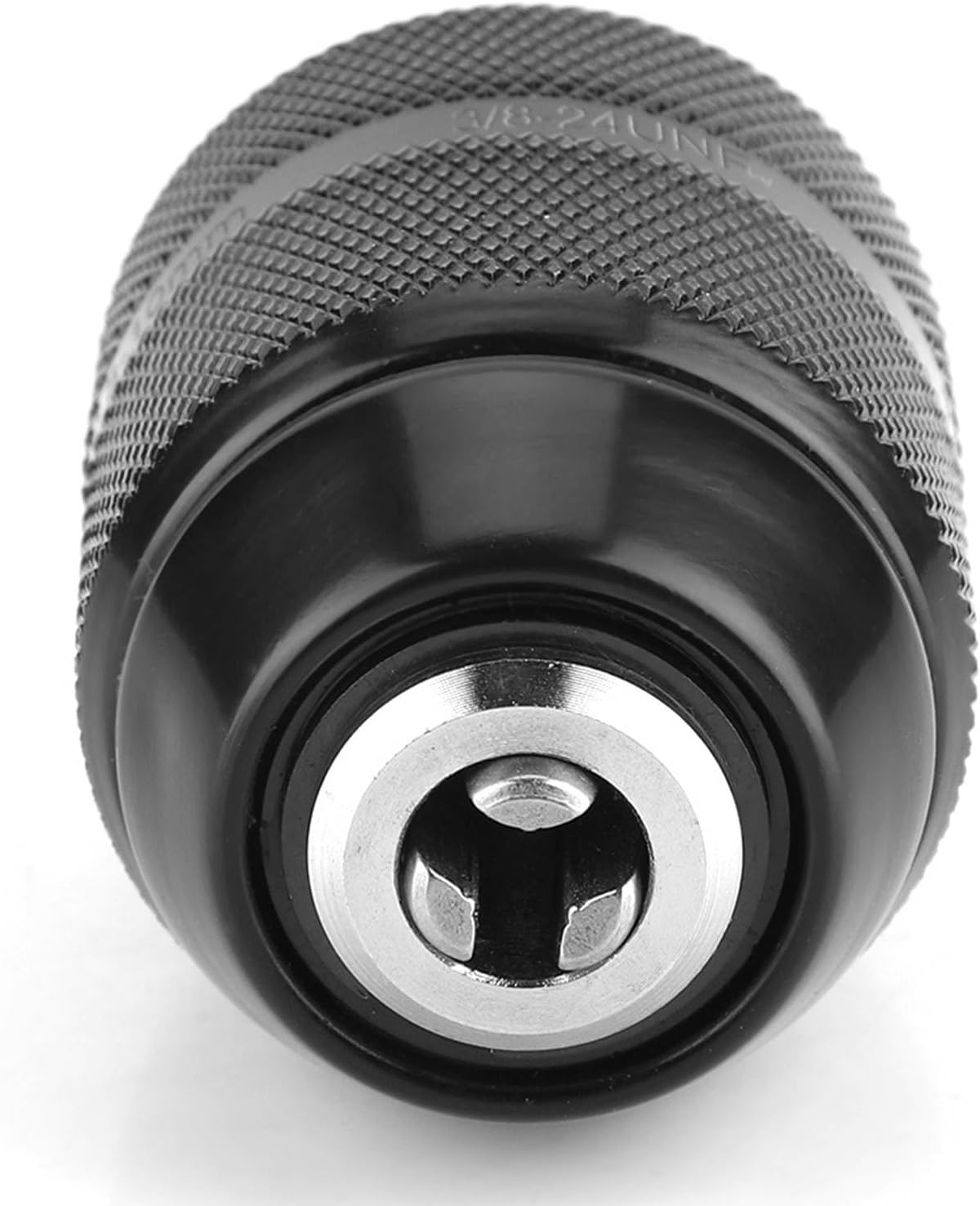 Keyless Drill Chuck 3/8", Thread 0.8mm-10mm 3/8-24UNF Great Clamping Force Keyless Metal Drill Chuck for Hand Electric Drill and Percussion Drills with Power 1050W