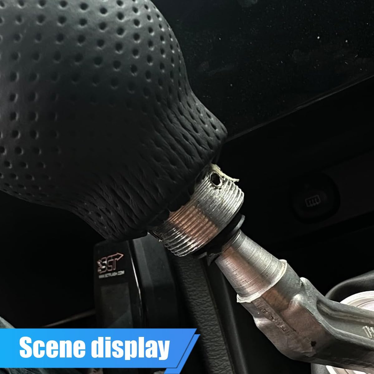 ZIMISI 6-Speed Car Shift Knob, Leather Shift Knob Lever Kit, Automatic or Manual Gear Stick Handle Replacement Accessories, Universal Transmission Shift Head for Most Cars (Gear 6/Round Head R Up)