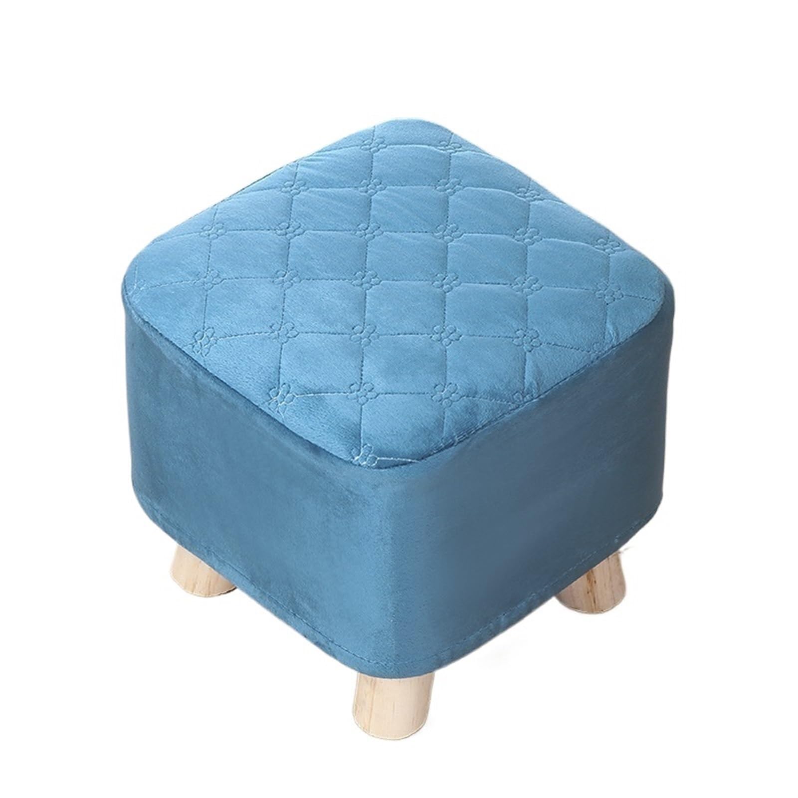 YXINAER Foot Stool Cover Ottoman Stool Cover Elastic Square Footrest Protector All-Inclusive Footstool Slipcovers Living Room(4)