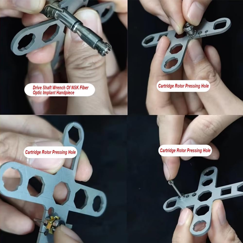 Dental Turbine Handpiece Wrench, Dental Remove Back Cover Wrench for Dental Turbine Handpiece Implant Motor Spanner Tool Cartridge Rotor Repair Tool (C Style)