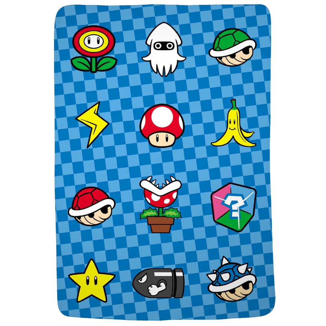 Franco Super Mario Bros. Pościel dla dzieci, super miękka, przytulna, narzuta, 157 x 229 cm, (oficjalny produkt licencjonowany) dla dzieci