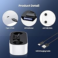 Vista 6 de NEWDERY PS5 Controller Charger Station, Fast Charging Dock for PlayStation 5 Controllers, Single Controller Charging Stand Replacement for PS5 Blanco