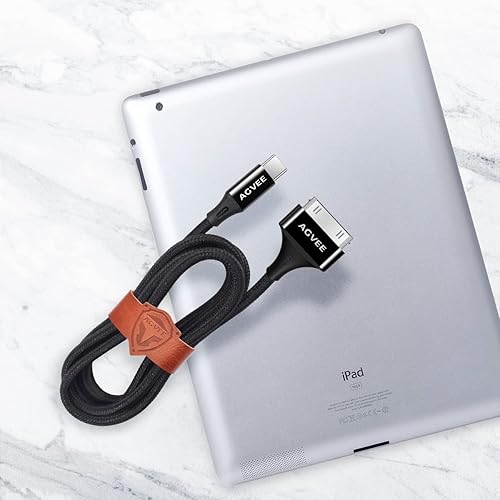 Miniatura 5 de AGVEE Paquete de 2 adaptadores de cable USB-C a 30 pines de 3 pies para iPhone 44S iPad 123 iPod, carcasa de metal trenzada tipo C a 30 pines, cable