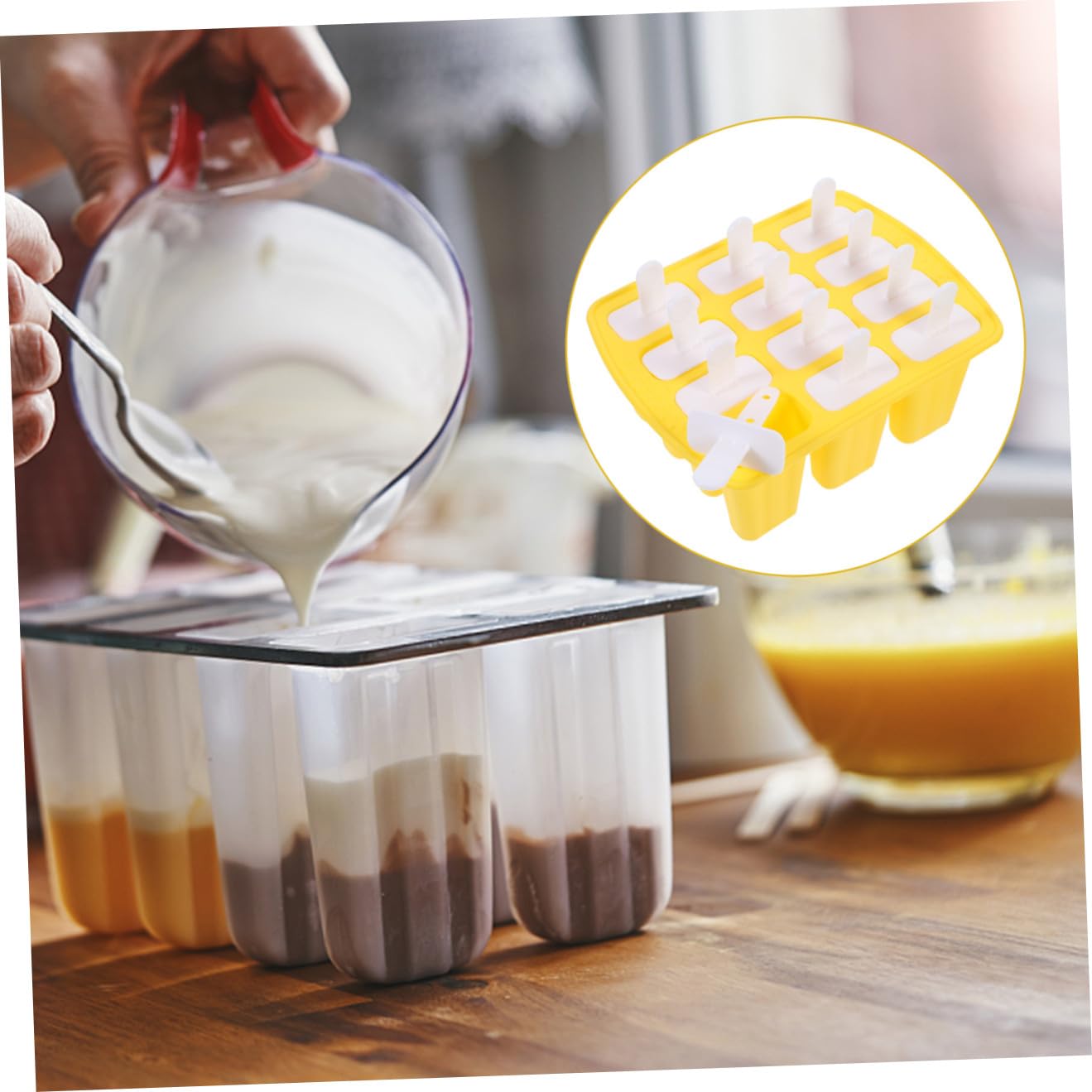 IMIKEYA Moule à Glace en Silicone, 12 Compartiments, pour Pâte et Fruits, Lot de 1 Set de Set, DIY la Maison L’hôtel