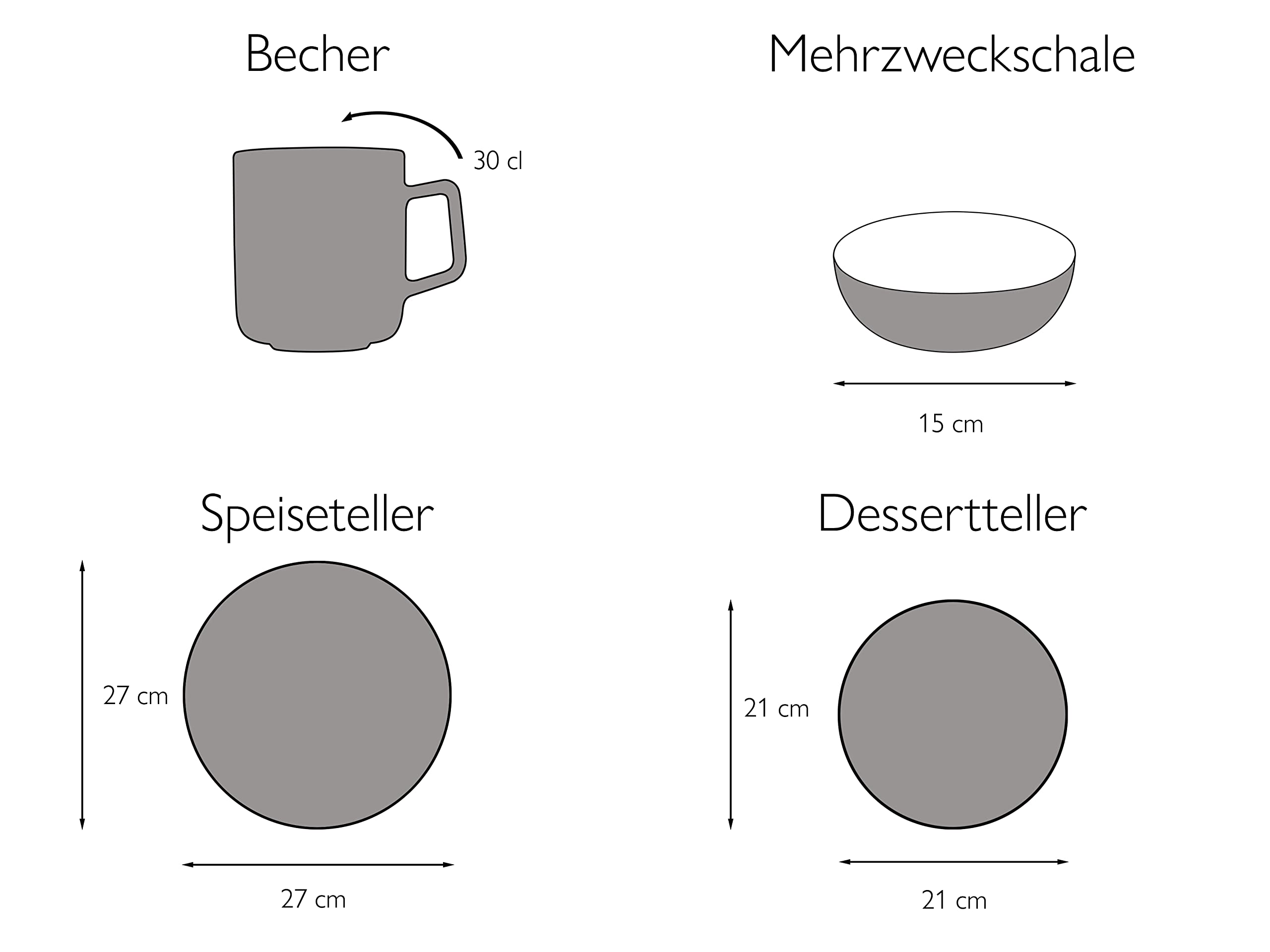Creatable Mandala Zastawa Mieszana, Wielokolorowy, 16 Elementów