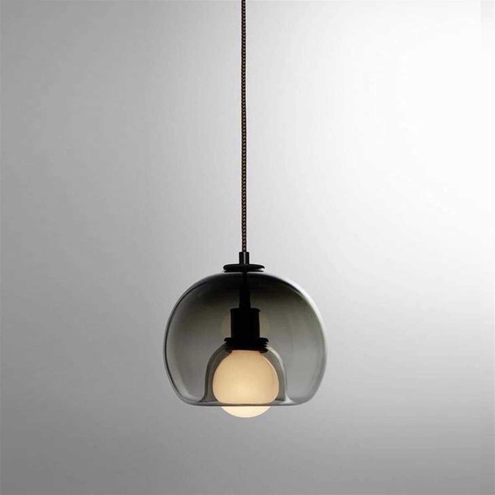 Lustre industriel américain en verre et suspension réglable moderne