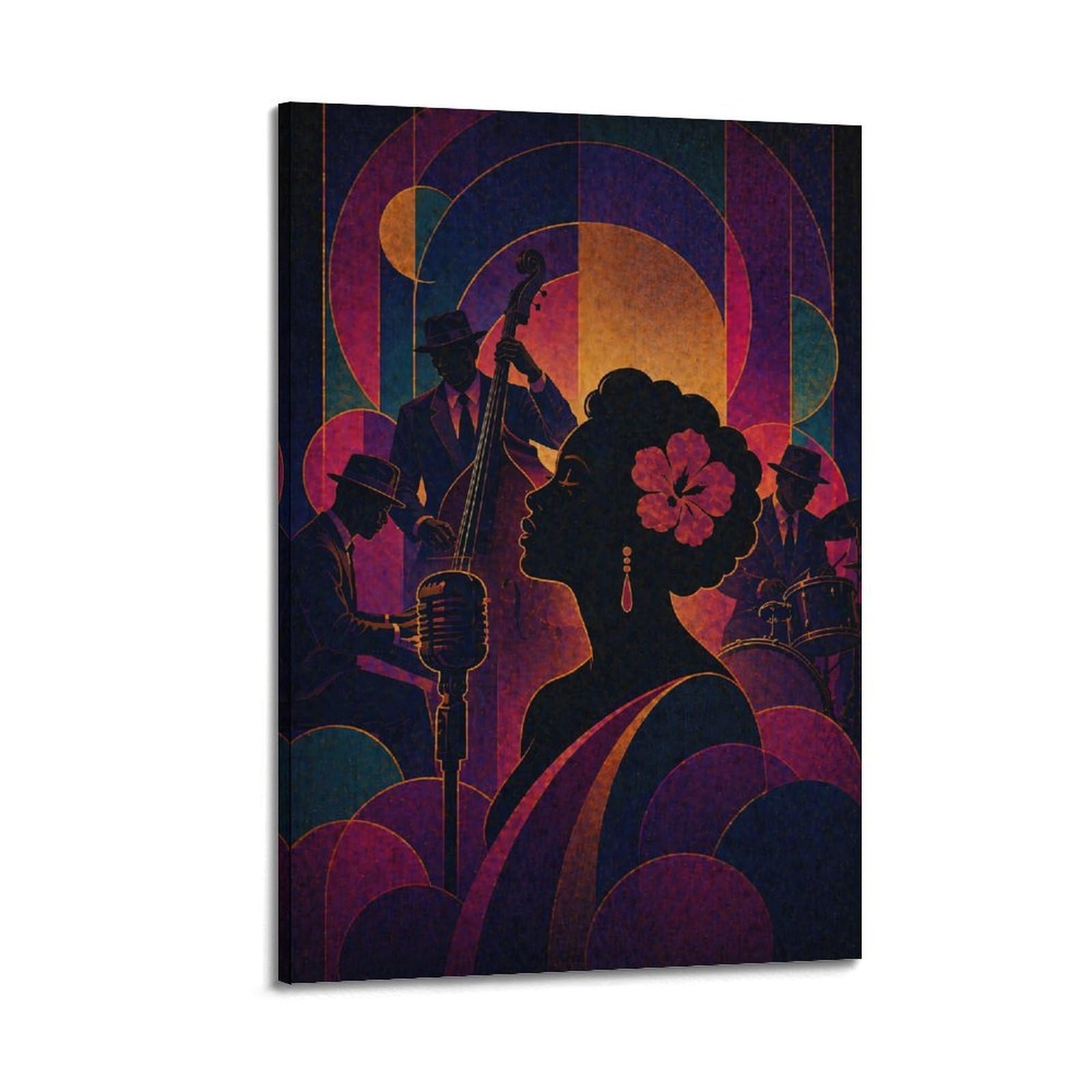 Okngb Frame-Style Vintage Jazz Singer Style Blues Legend Poster Decorative Painting Canvas Art Picture 24X36inch(60X90cm)