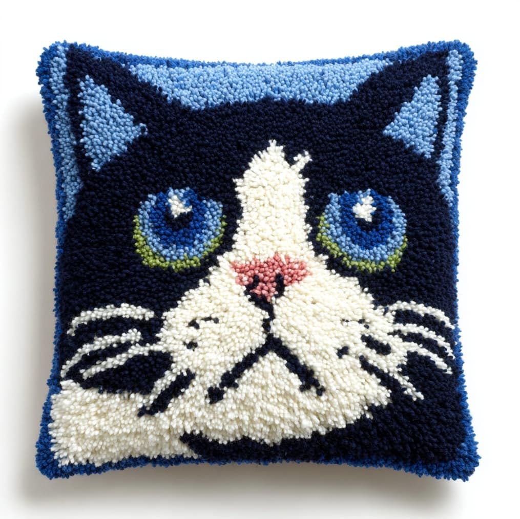 AxiangziK 17x17in Latch Hook Kits for Adults Beginners,Cute cat