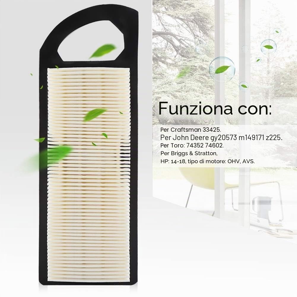 Filtro aria Tagliaerba, Filtro dell'aria di ricambio per Briggs & Stratton 697153 698083 795115 653202 695547 697014 14-17.5HP
