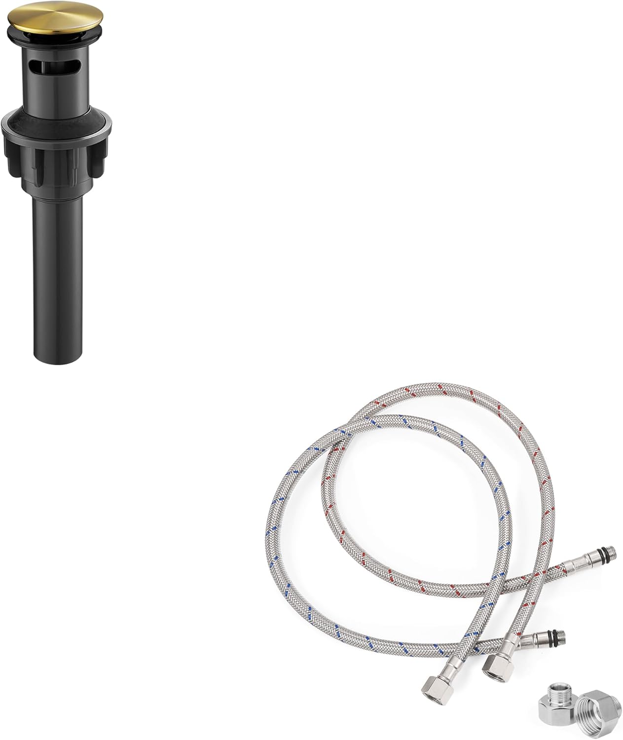 HOIGY Brushed Gold Pop Up Drain with AntiClogging