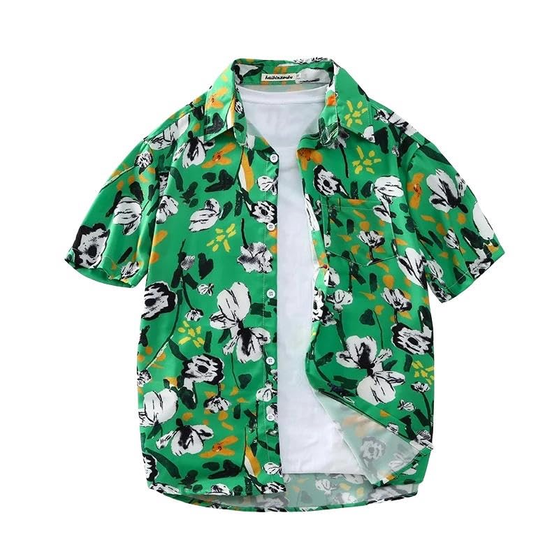 Camisas hawaianas estampadas estilo hawaiano de manga corta para hombre