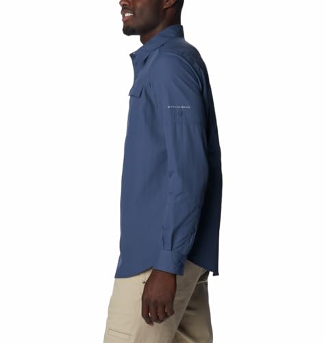 Image of Columbia Men Blue Omni Wick Silver Ridge2.0 Long Sleeve Hiking | Trekking | Camping | Safari Shirt, S