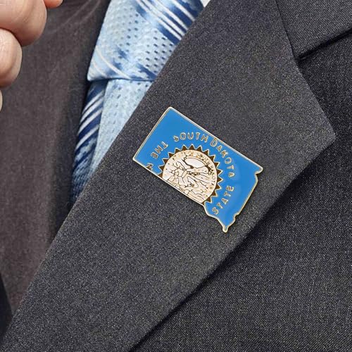 Image of State Shaped Map Lapel Metal Pin Enamel Brooch Keepsake Beautifully Designed for Backpack Hat