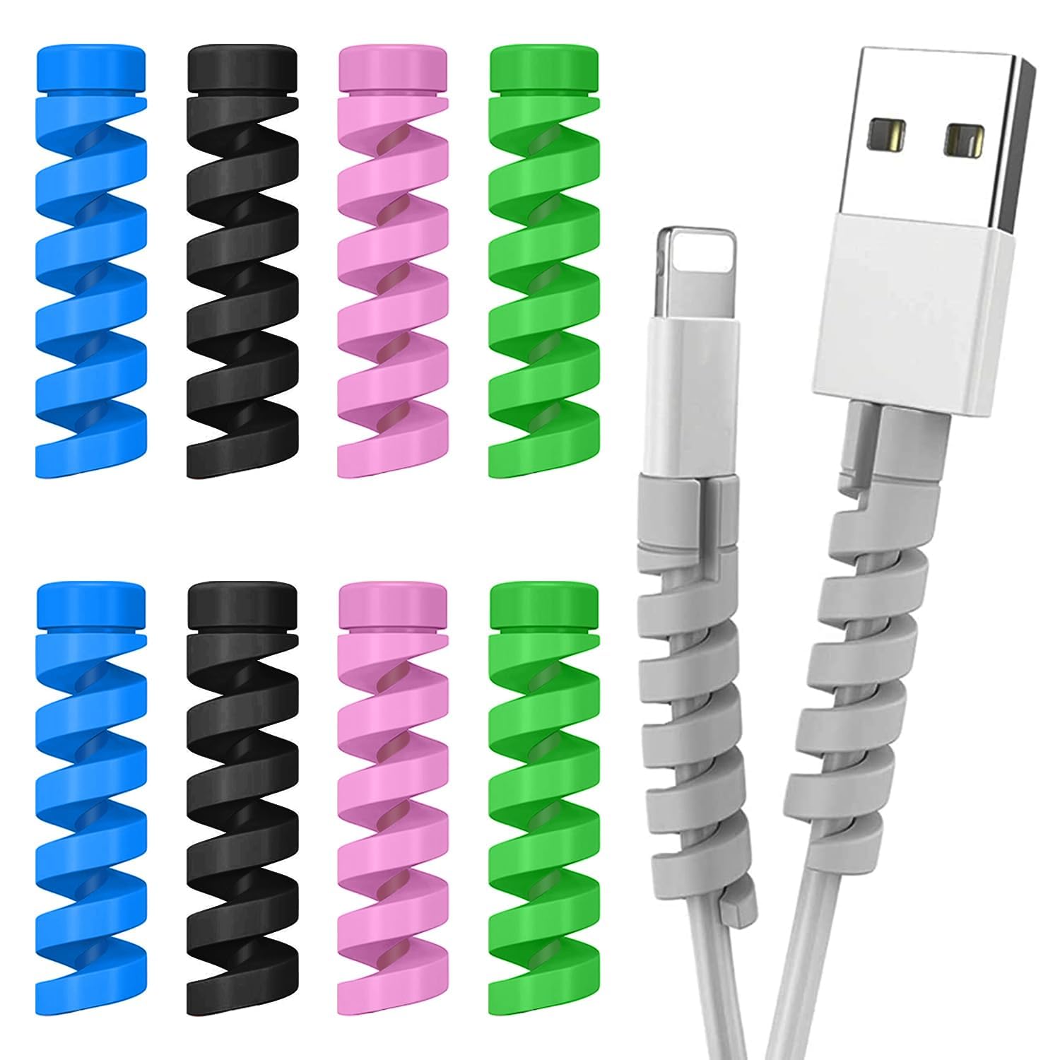 Spiral Cable Protector Cord Saver for Mac Charger, Wire Protector, Lightweight Durable Flexible Wire Winder for Charging Cables, Data Cables, Earphones (25)-image-5