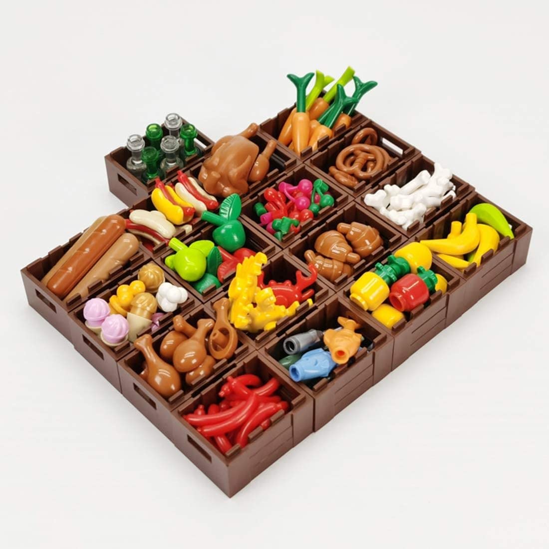 Lego kompatibel Vitrine Ausstellungsstand Set Thema Essen