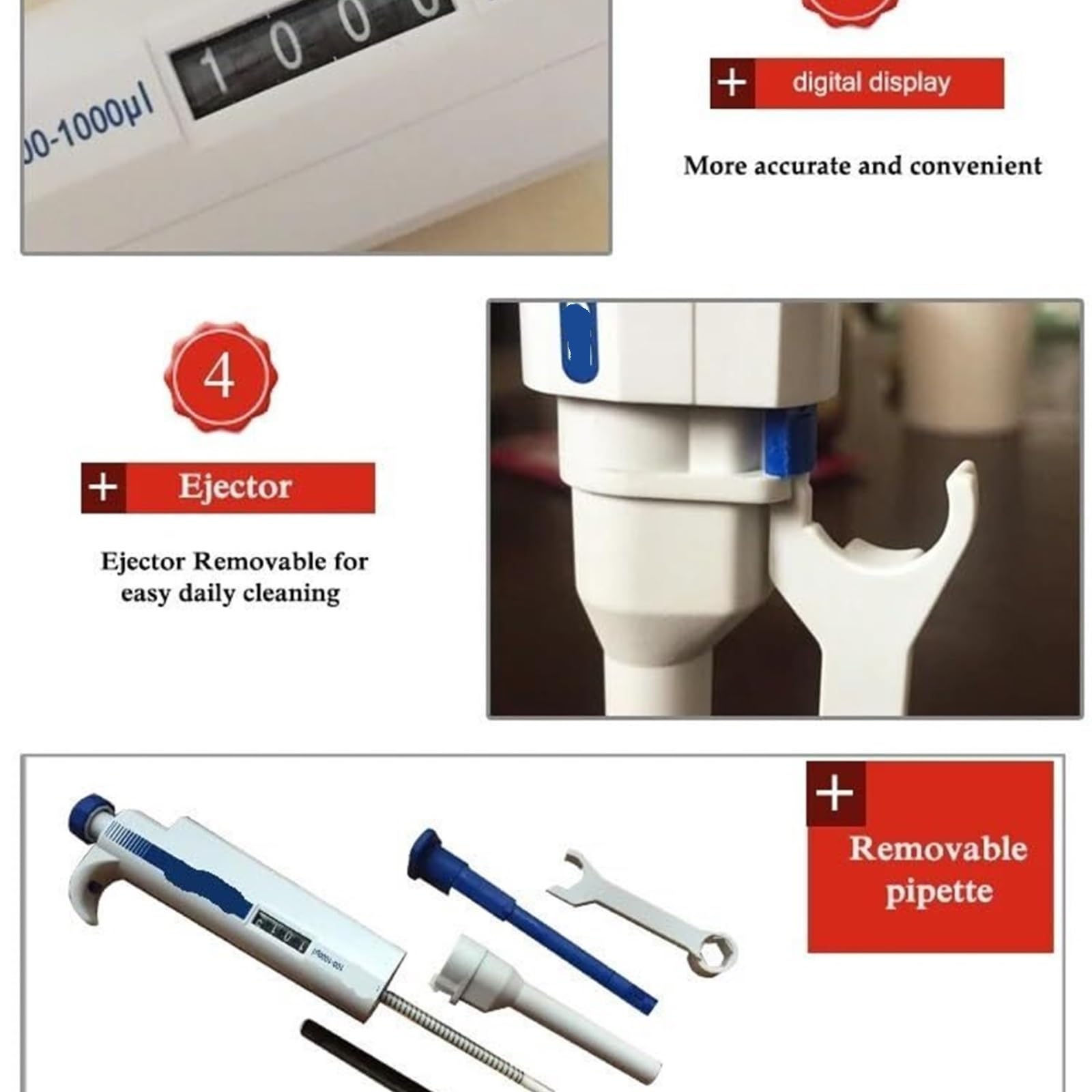 Pipeta Pipeta De Laboratorio Micro Monocanal Médica 10ml para laboratorio(20-200ul)