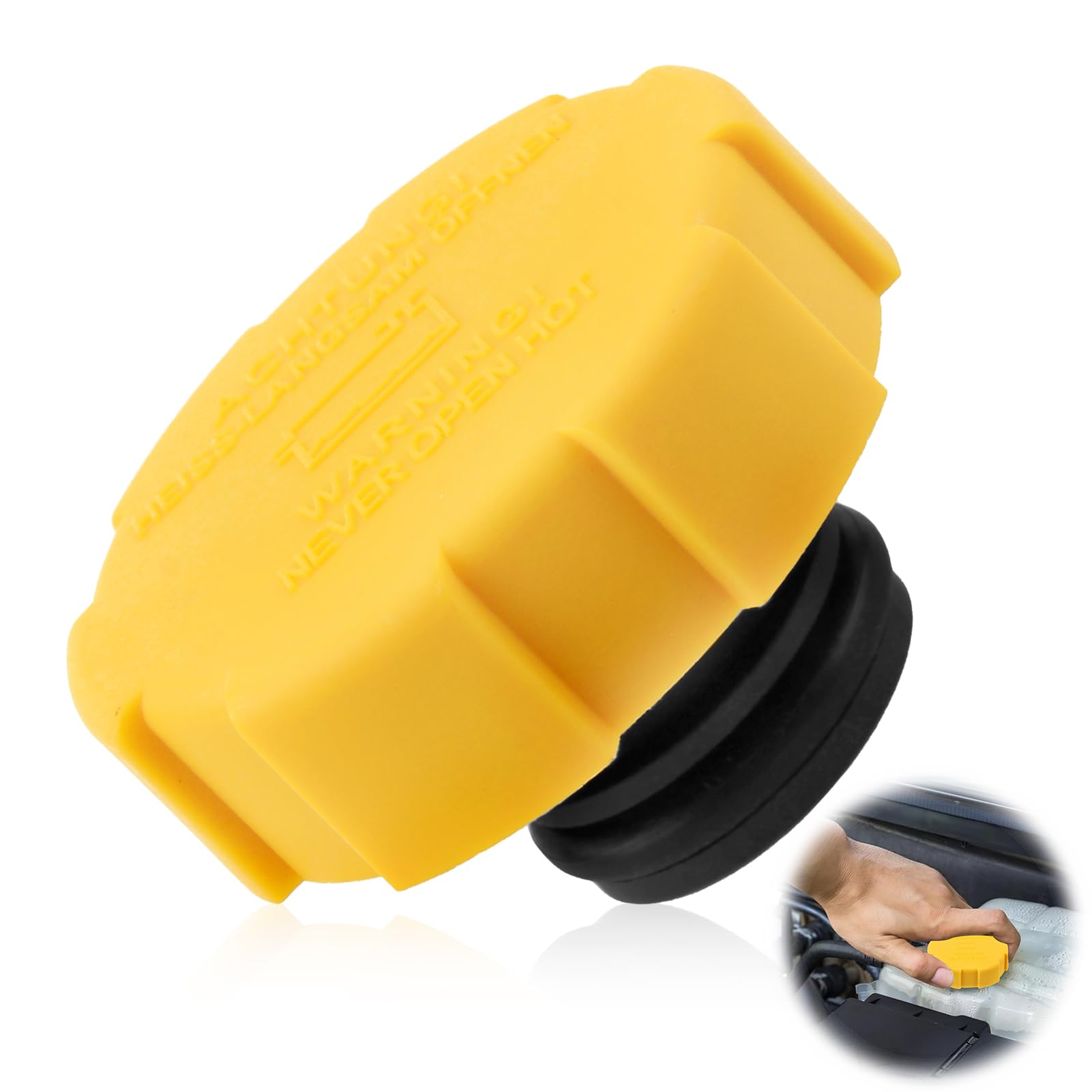 Radiator Expansion Tank Cap Coolant Tank Cap Coolant Reservoir Lid Replacement Compatible with Opel Vauxhall Corsa D Astra H Vectra C Zafira B Signum Saab 9-3 OEM Part Numbers 1304677 9202799 60698806