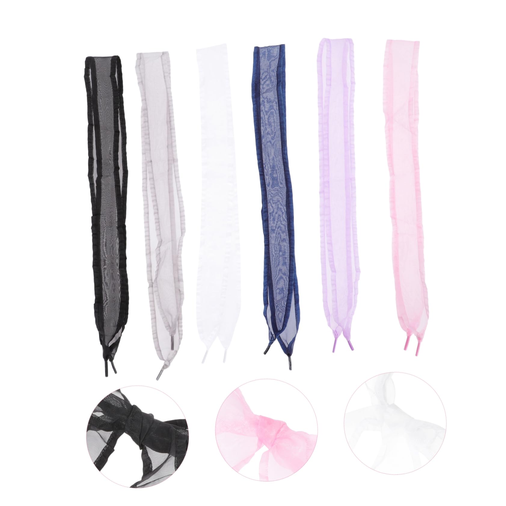 18pares Cordones De Chiffon Anchos Para Zapatillas Paquete De Profundo Lazos Decorativos Para Mujeres y Niñas
