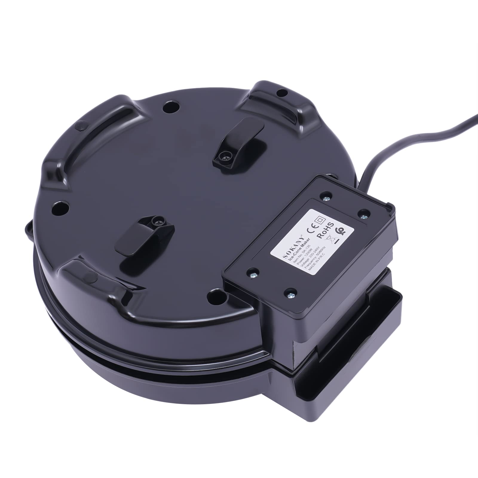 Gofrera para waffles de hielo, gofrera eléctrica y cono, hierro con cuernos, gofrera para helados, gofres de 1200 W para conos de helado, bolsas de huevos, bolsas de gofres