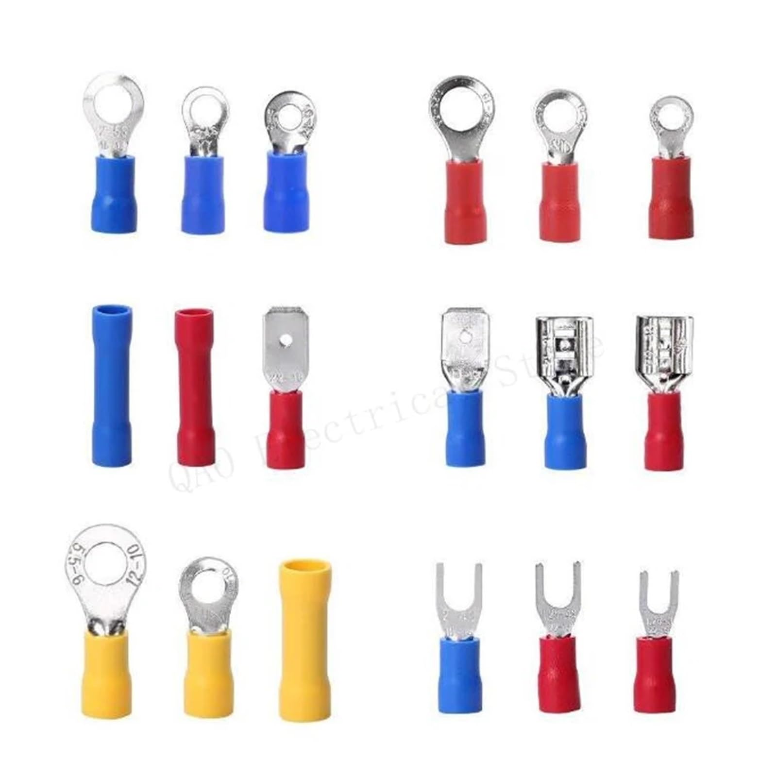 Connecteurs électriques, cosses à isolées, Assortiment Mixte de 1200 pièces, cosses à Anneau, fourches, cosses à Fourche, connecteurs Bout à Bout