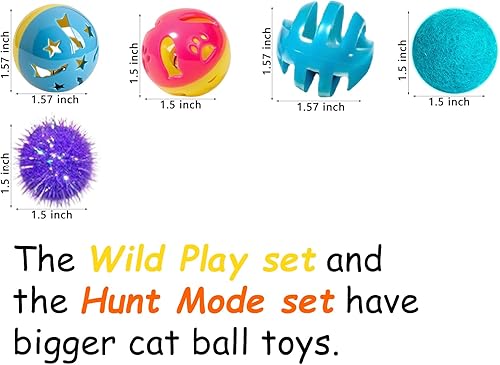 Miniatura 2 de Paquete de 6 juguetes para gatos para gatitos y gatos adultos (1.5 pulgadas, juego básico de juguetes para gatos)