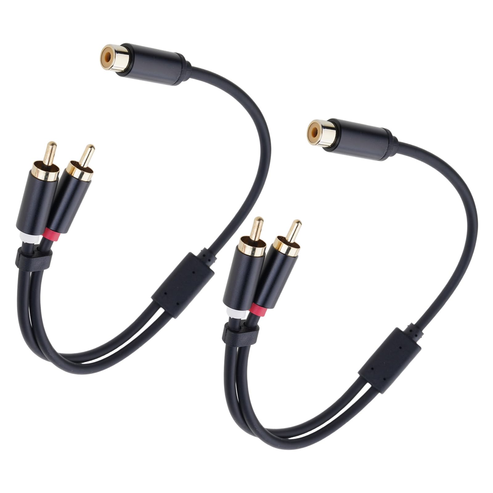 Maxtonser Short 30cm Auditory Splitter Cable With Gold Connectors Tip and Durability Nylon Construction Cord Anti Interferences