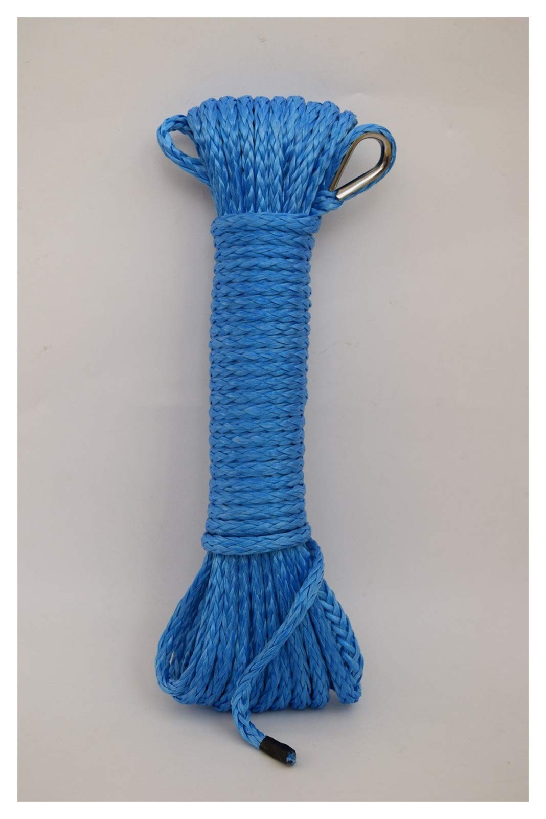 Winch Rope, Blue 4mm*15m ATV Winch Line,Synthetic Rope,Durable UHMWPE for UTV Vehicle Car Motorcycle
