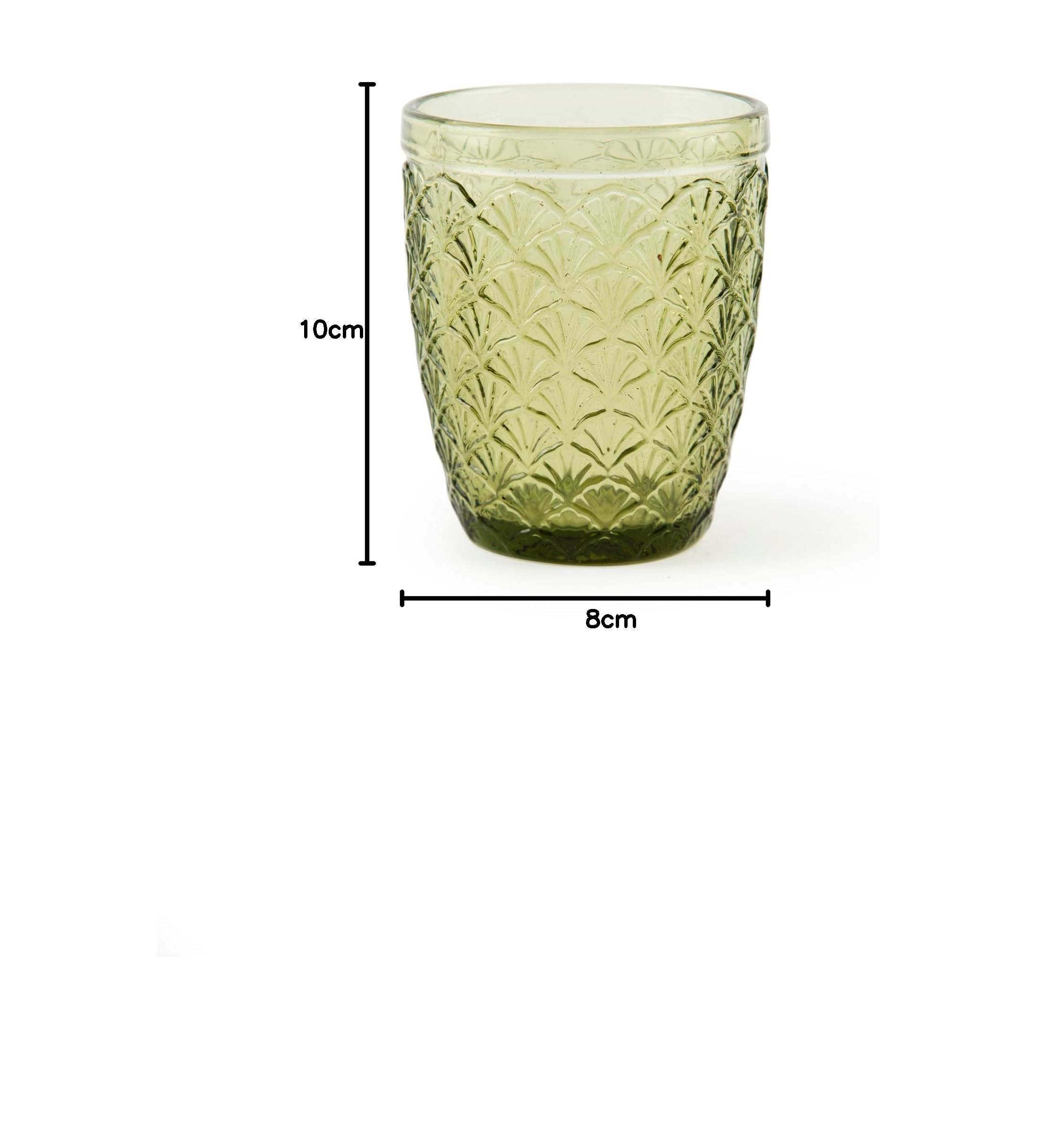 Excelsa Ginkgo Set mit 6 Wassergläsern, farbiges Glas, Fassungsvermögen 300 ml.