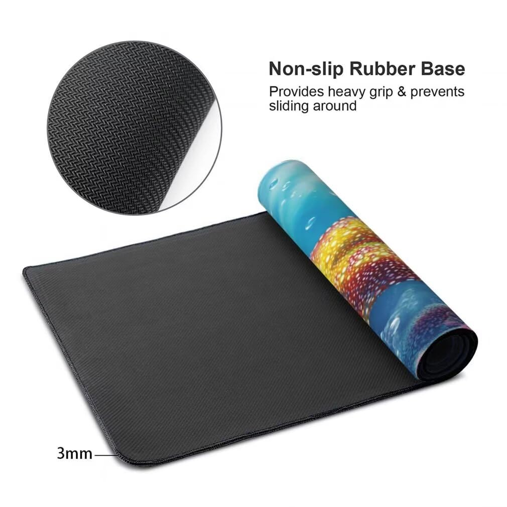 Alfombrilla Raton XXL 1000 x 500 x 3 mm, Mouse Pad Grande Gaming, Alfombrilla de Raton Estrella de Mar Mousepad Lavable Impermeable y Antideslizante para Juegos Y Oficina (Vida Marina) -MP1585