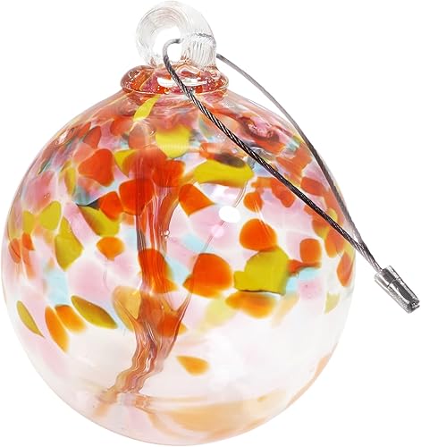 Miniatura 2 de Dale Tiffany Vidrio soplado a mano, 3 pulgadas de diámetro, colección del árbol de la vida, globo de bruja colgante jardín interiorexterior adorno