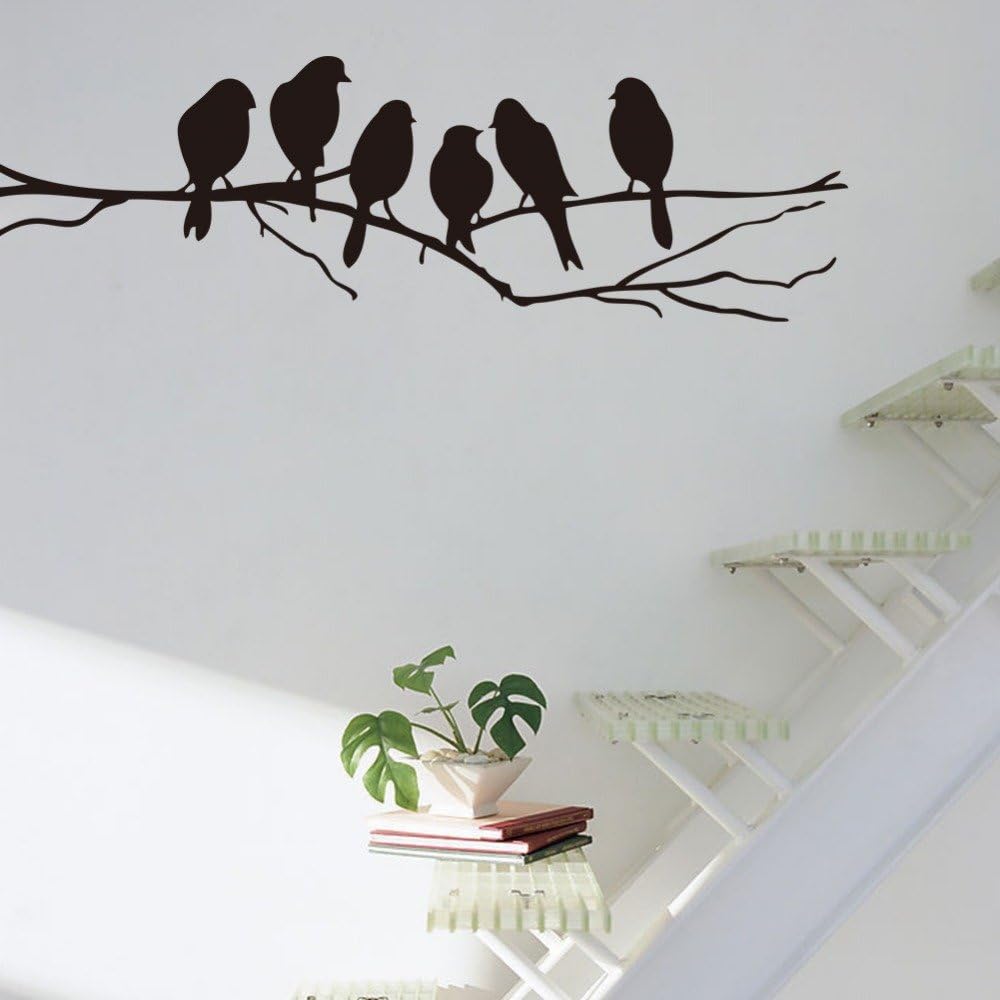 Etiqueta De La Pared Arte De La Pared Pájaro Negro Ramas Diy Etiqueta De La Pared Arte De La Pared Calcomanías Habitación Decoración Del Hogar Decoración De La Habitación Fondo De Pantalla 26X59Cm