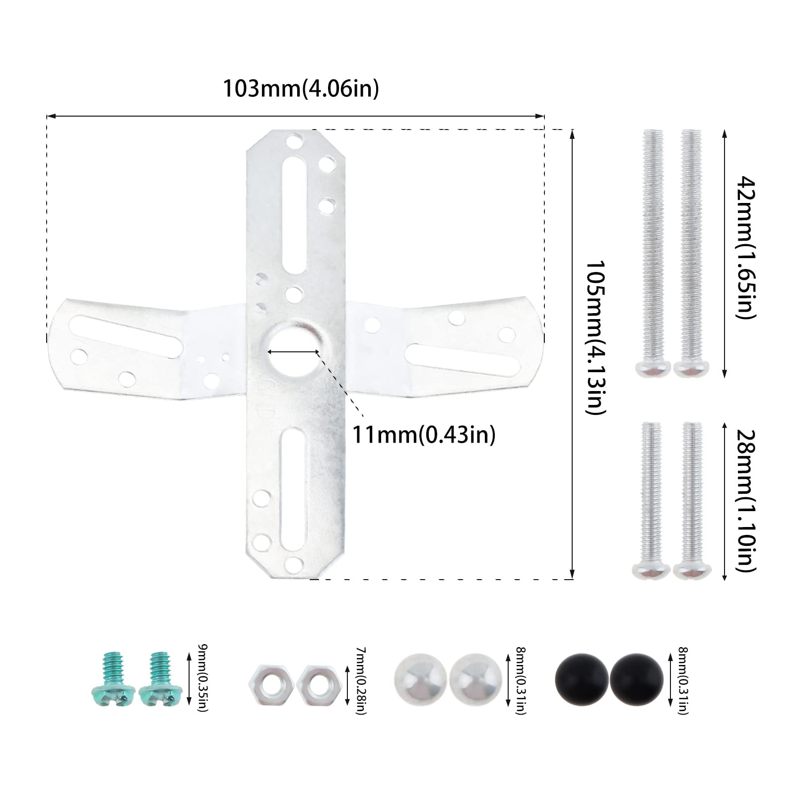 RTNLIT 4" Light Fixture Mounting Bracket, Universal Chandelier Crossbar 180 Rotation and Fixed, Cross-Shaped Lighting Parts with Screws and Nuts, 1 Pack — Amazon image 2